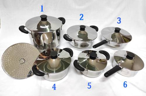 Koleksi Panci Bima
1. ER24+Sarangan IDR 1.600.000
2. ER24 Pendek IDR 1.200.000
3. ER24 Frypan IDR 1.200.000
4. ER20 IDR 1.200.000
5. ER18 IDR 1.100.000
6. ER18 Susu IDR 1.100.000